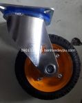 Bánh Xe Đẩy Cao Su Vàng Mâm Liền 160x50 Xoay Không Khóa Bánh xe Công Nghiệp